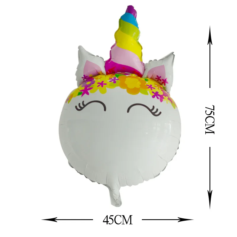 Фольгированные воздушные шары-единороги мультфильм животное шар DIY лошадь глобс воздушные шары на день рождения вечерние украшения Дети Единорог вечерние шары - Цвет: head unicorn