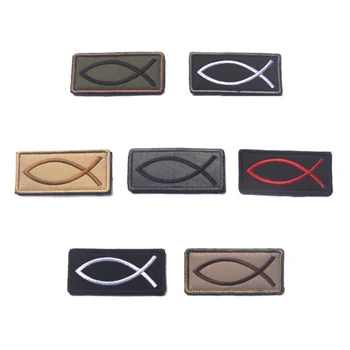

2018 New Christ fish embroidery tag badge Hunting clothes accessories badge