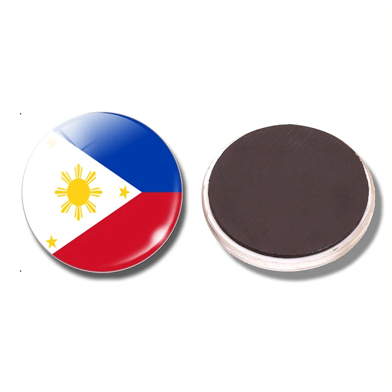 Флаг Филиппин 30 мм магнит на холодильник Манила Cebu Davao Quezon стеклянный кабошон