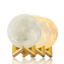 

SUNSAVER 3D Moon Lamp 3 Colors&RGB 16 Colors Touch Control&Remote Control Moon Light Decor USB Rechargeable Novelty Night Light