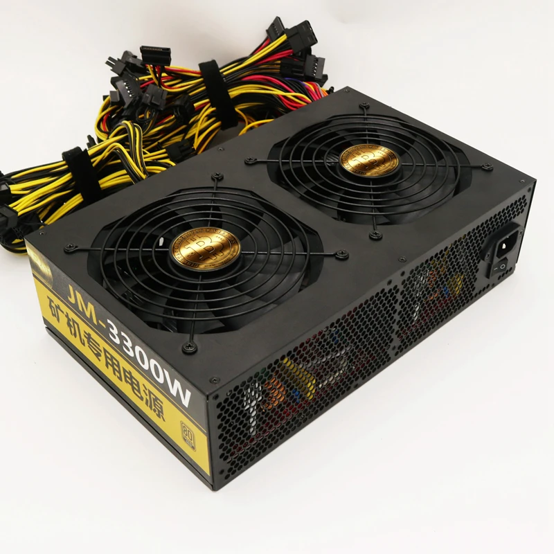 PC Asik امدادات الطاقة 3300 W الكمبيوتر أسيك حالة جهاز تعدين بيتكوين فونتي 80 الذهب PC PSU ل GPU تزوير فيديو بطاقات GTX 1080 980 RX470 480