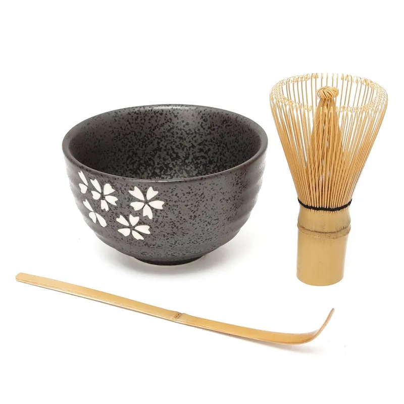 3в1 чайная церемония матча керамическая чашка для чая бамбуковая чайная ложка веничек для чая «маття» японская чайная посуда Чайный инструмент 5 стилей чаша для маття набор - Цвет: Style 2