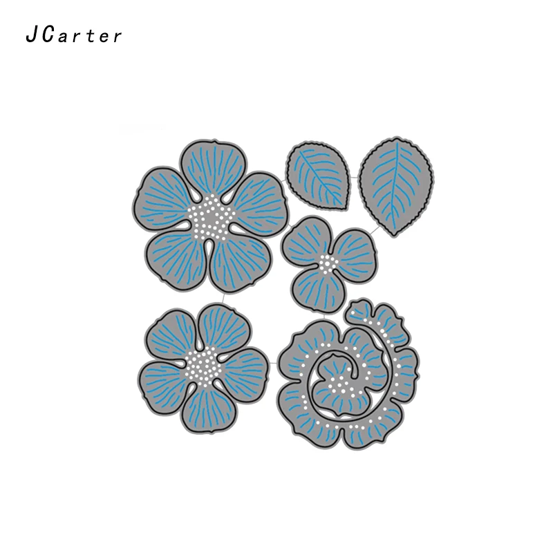 

JCarter 6Pcs Beautiful Flower Metal Cutting Dies Stencils Scrapbooking for DIY Embossing Folder Paper Cards Maker Handmade Album