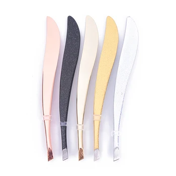 

5 Colors Professional 24K Gold Color Women Stainless Steel Hair Removal Eyebrow Tweezers Clip Beauty Makeup Tools