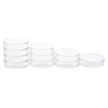 

10Pcs Sterile Petri Dishes w/Lids for Lab Plate Bacterial Yeast 55mm x 15mm