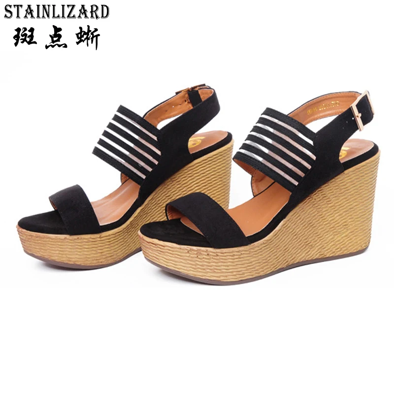 

New 2016 Fashion Platform Women Sandals Fish Mouth Platform Buckles High Heels Comfortable Women Wedges Shoes For Women BT150