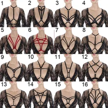 Женская одежда в стиле рейв пентаграмма бондаж нижнее белье в готическом стиле укороченный топ Фетиш-бюстгальтер белье пояс звезда клетка жгут выдалбливают