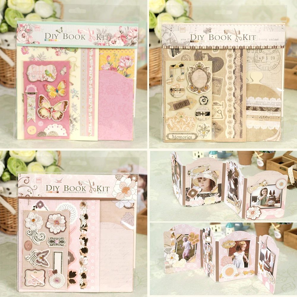 Cute DIY Album Kit Pocket Scrapbook Mini Album For Kids/Friend,Creative
