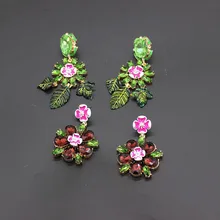 Темпераментные экстравагантные серьги новые серьги барокко длинные листья Преувеличенные Роскошные серьги 887