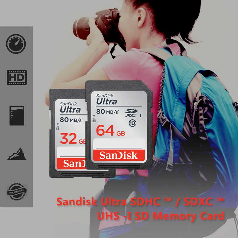 SanDisk 95MBS SD card for Camera 80MB 128 GB 64 32 16 memory u3 U1 4K flash cards 300MB Flash | Компьютеры и офис