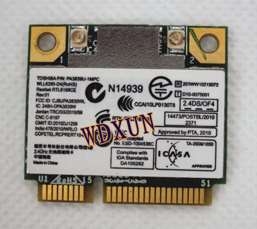 Realtek Rtl8188ce Беспроводная Wlan Wifi карта Acer Asus Toshiba 150 Мбит/с Половина Mini Pci e Pcie для