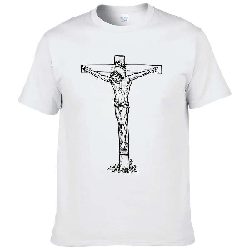 Jesus T Shirts Men Novelty Personality Tshirts Christian Catholic God T Shirts Summer Short