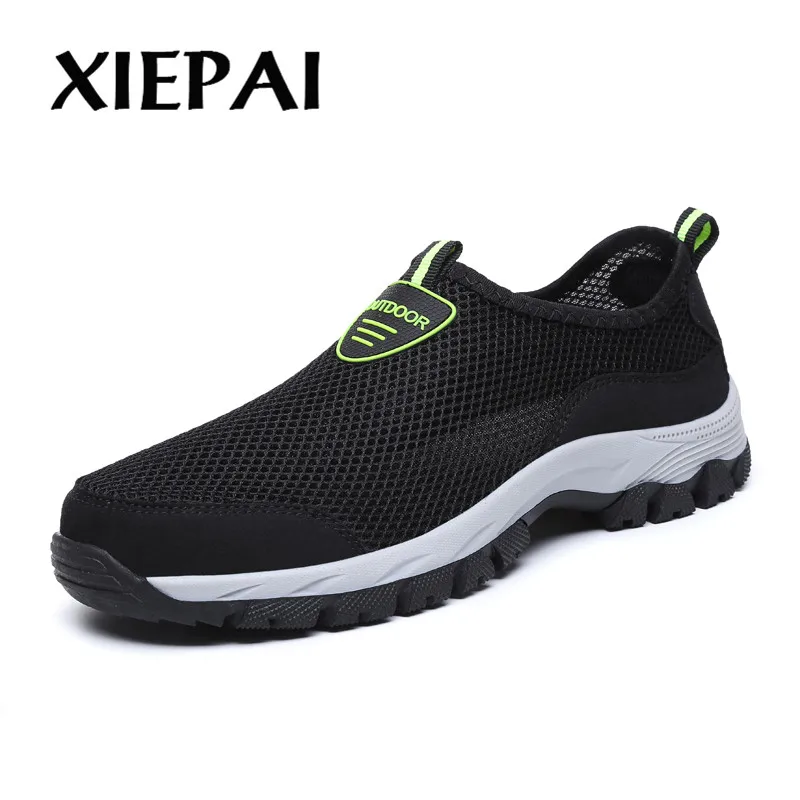 

2019 Men Summer Comfortable Casual Shoes Slip-on Breathable Air Mesh Flats Trainers Sneakers Water Loafers 39-49