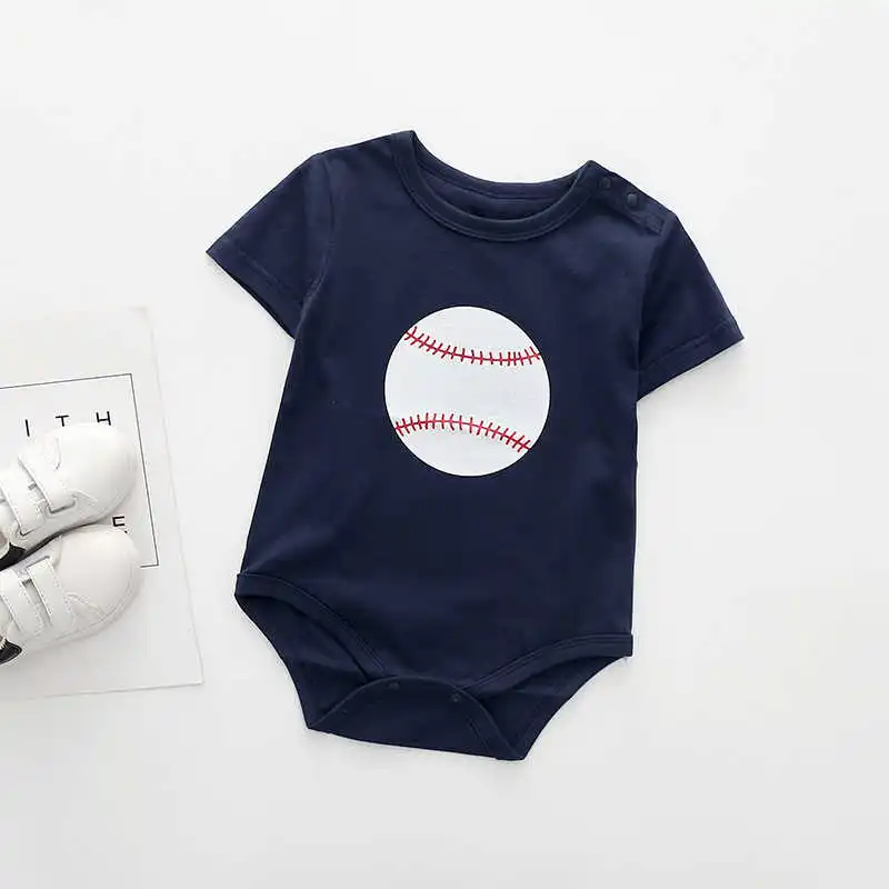 Baby Romper Cotton Short-sleeved Gentleman Tie& Strap Baby Clothing Boys Clothes Jumpsuit Infant Costumes - Color: Blue