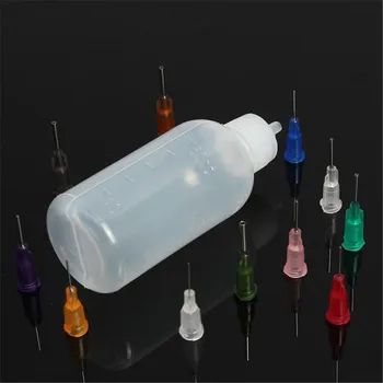 

50ml Rosin Flux Alcohol Bottle Empty E-liquid Plastic For Dispenser Rosin Solder Flux Paste +11 Needles Tool Parts