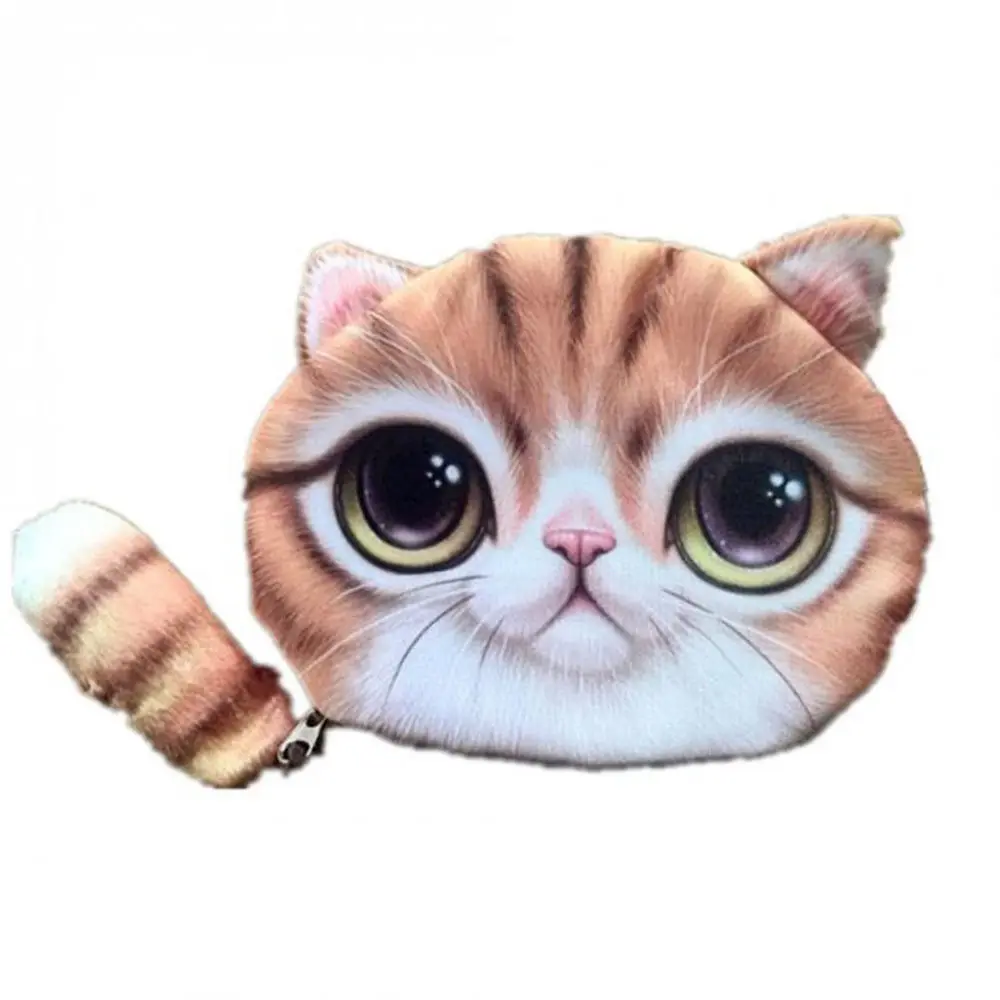 ISKYBOB милый мультфильм животных 3D кошка/собака лицо Сумка кошелек для мелочи кошелек сменный карман дамское мастерство изменить кошелек
