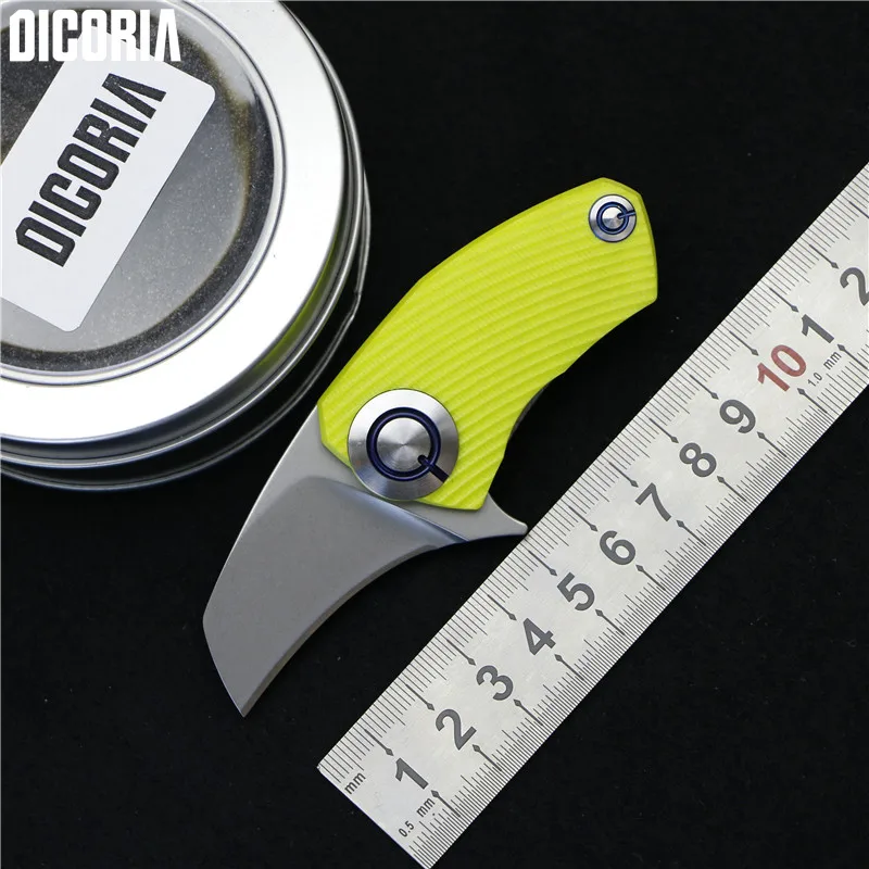 

DICORIA SiDis Parrot Mini Flipper folding knife 9cr18mov blade G10 Titanium Handle Hunting pocket camping fruit knives EDC tools