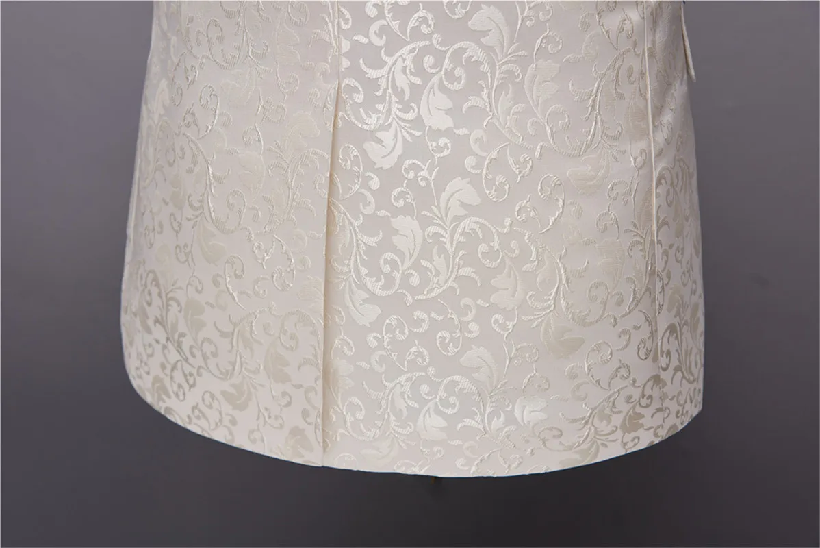 Elegant White Embroidered Wedding Men suit Slim Fit Suits 2 Pieces Groomsmen Wedding Suits For Men Bridegroom(Jacket+Pants