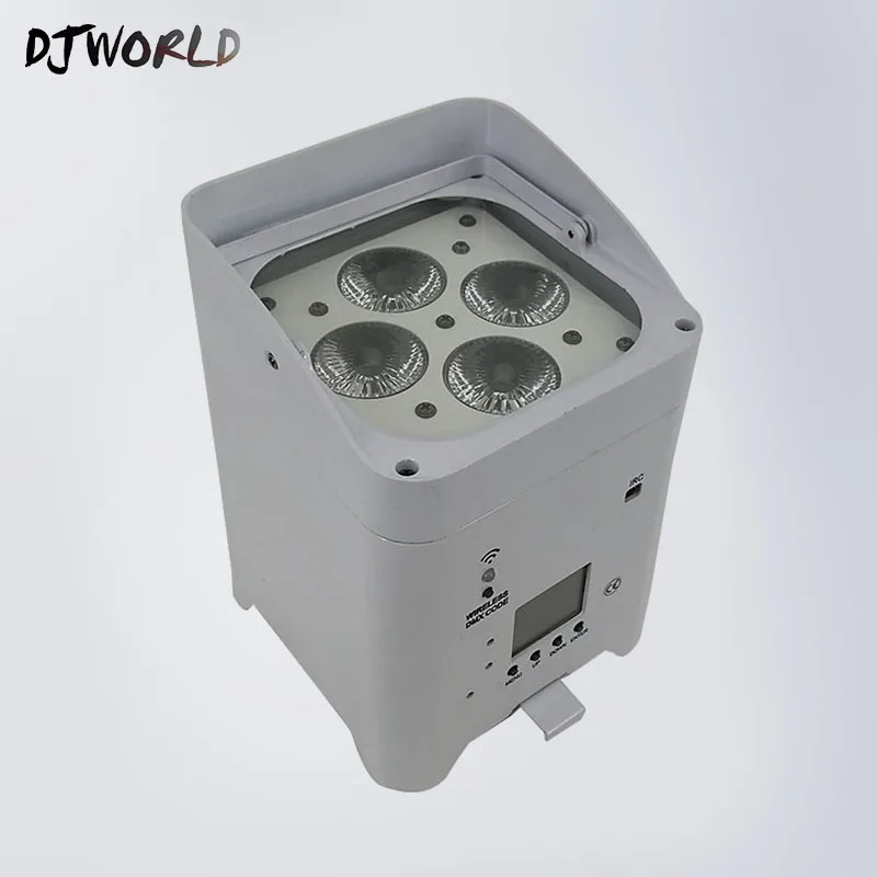 Charging Wireless Battery 4x18W RGBWA+UV 6IN1 Led Par Light DMX512 Phone App Remote Sound Control For Disco DJ Home Party - Цвет: White Body