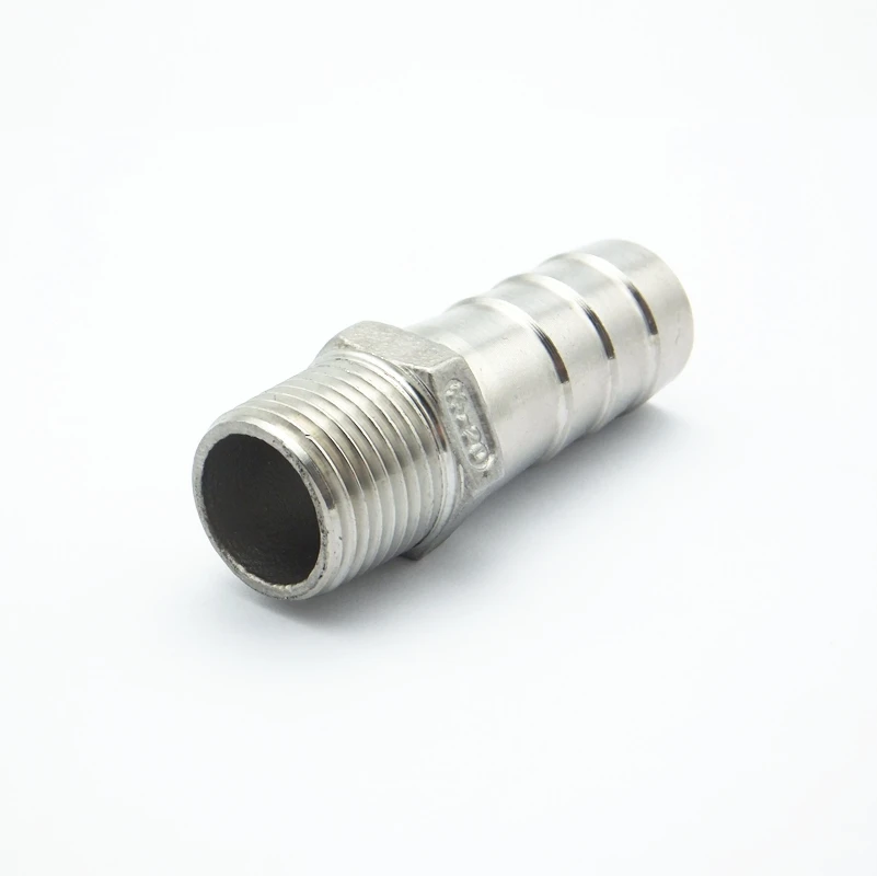 Stainless Steel BSP 304 Thread Hose 1/4" Tail Barb Connector for Air Water 
