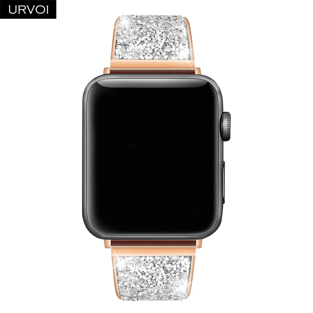 URVOI браслет для apple watch series 4 3 2 1 ремешок iwatch Роскошный Блестящий Цирконий