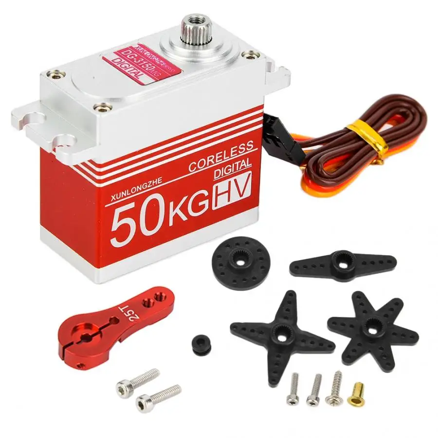 DG-3150MG 50kg 15 кг/20 кг/50 кг 4,8-7,4 V/6-12 V Цифровой тигельные металлический редукторный двигатель усилитель руля для 1/8 1/10 RC автомобиль - Цвет: DG-3150MG 50kg