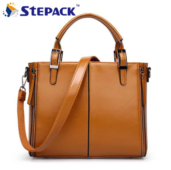 

2015 European Fashion Oil Wax Cowhide Women Bags Handbag Shoulder Bags Women's Messenger Big Bags Best Price Free Ship WBG1011