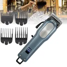Аккумуляторная бытовая электрическая машинка для стрижки волос с ЖК-дисплеем машинка для стрижки волос Беспроводная триммер для волос с щетка и расческа набор