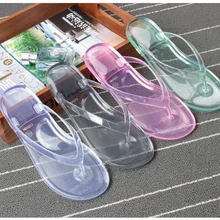 BIGTREE Nuevo Estilo Suave Deslizadores Del Verano de Las Mujeres Transparentes de La Jalea de Cristal Baño antideslizante Zapatos de Las Mujeres Flip Flop 4.8 TXJ