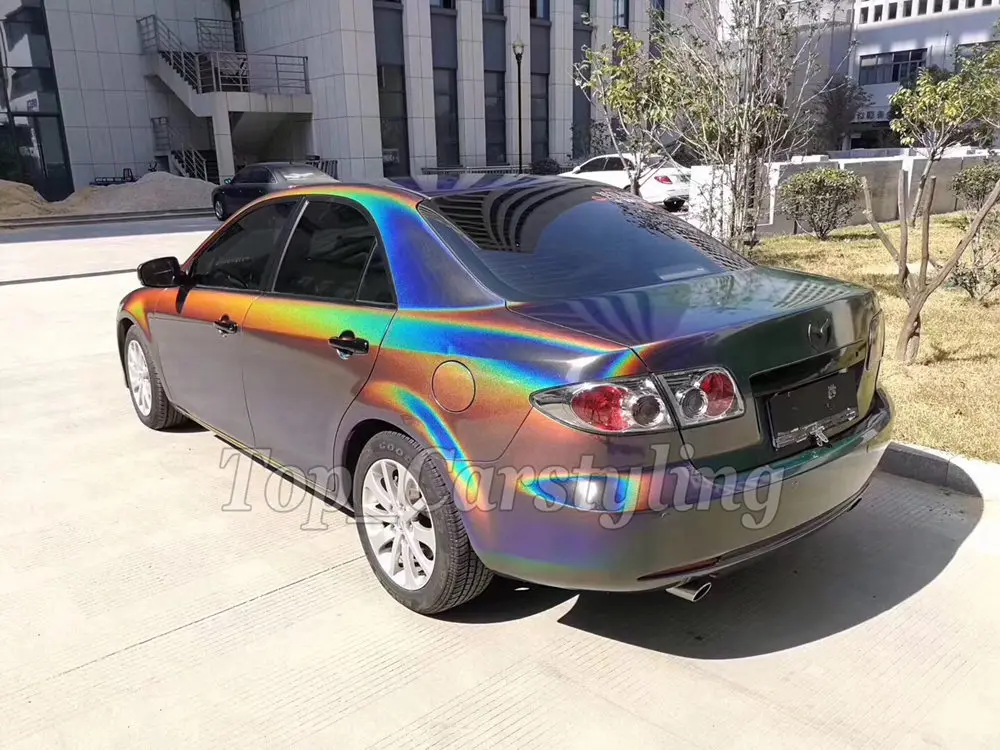 3M psychedelic gray vinyl car wrap film KMPF sparkle glitter vinyls  (3)