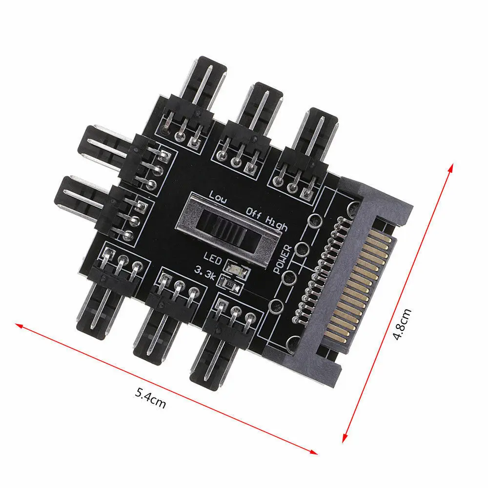 От 1 до 8 каналов концентратор 12 В поддержка 3/4 pin блок питания сплиттер адаптер ПК Вентилятор с светодиодный