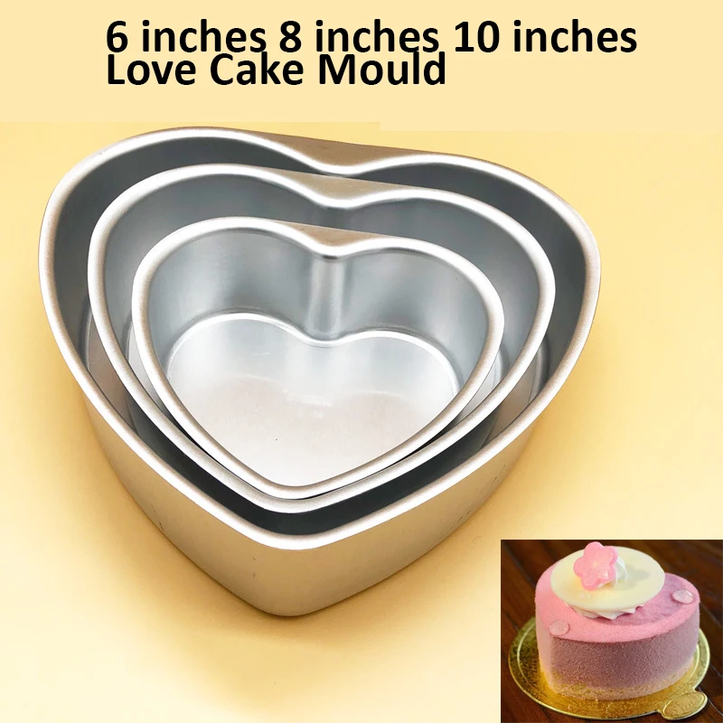 

B Fixed Bottom Base Cake Molds Heart Shape Aluminum Cake Pan Muffin Cupcake Mold Tins Baking Tool Kitchen Bakeware