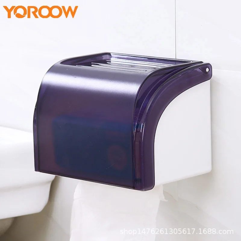 

Plastic Coffee Brown Kitchen Paper Shelf Wall Mounted Toilet Wc Paper Storage Box Rectangle Bathroom Wallpaper AMB0017