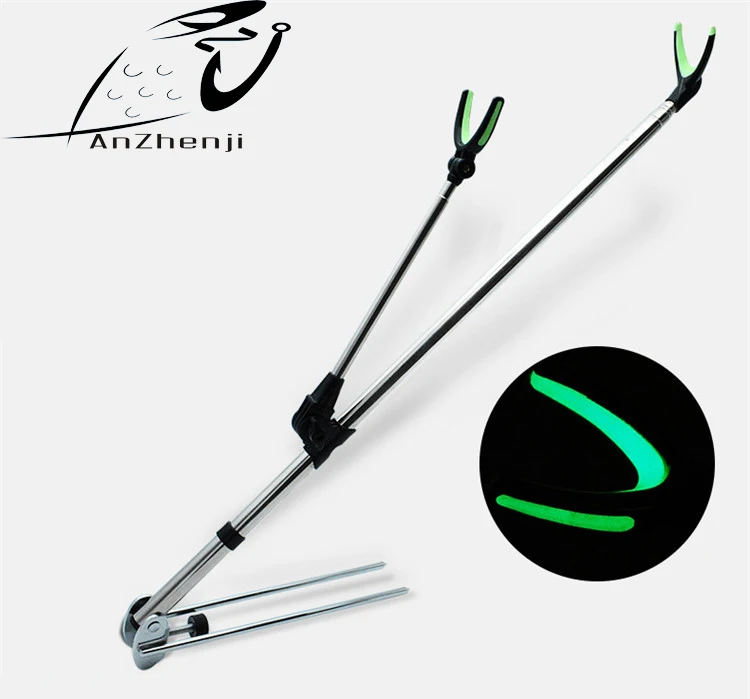 2.1m Fish Rod Stand Bracket Luminous Fishing Rods Holder telescoping Tool Hand with Ground insertion | Спорт и развлечения