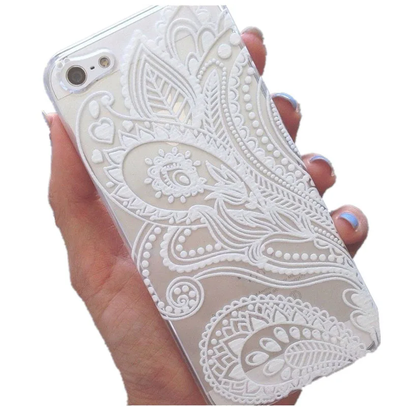 hills 2017 Henna White Floral Flower Slim Plastic Hard Cell Phones Case