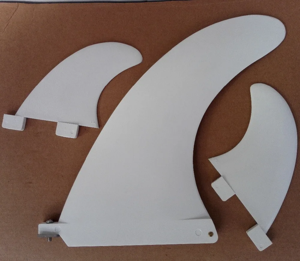 

Plastic white 8 inch center long board us base fin+ 2 pcs FCS GL side fin keel set