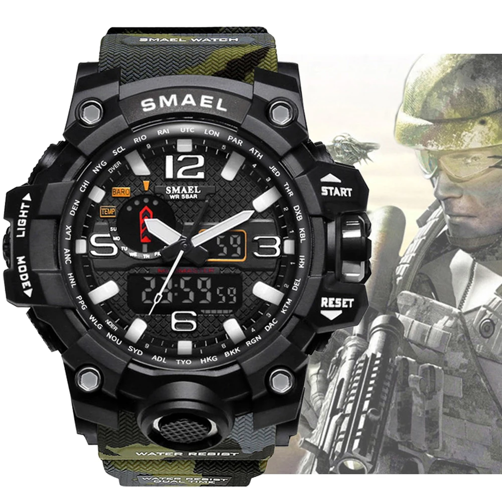 

Mens Sports Watches Camouflage Famous Brand Luxury Men's Military Army Watch Digital LED Electronic Waterproof Men Wristwatches