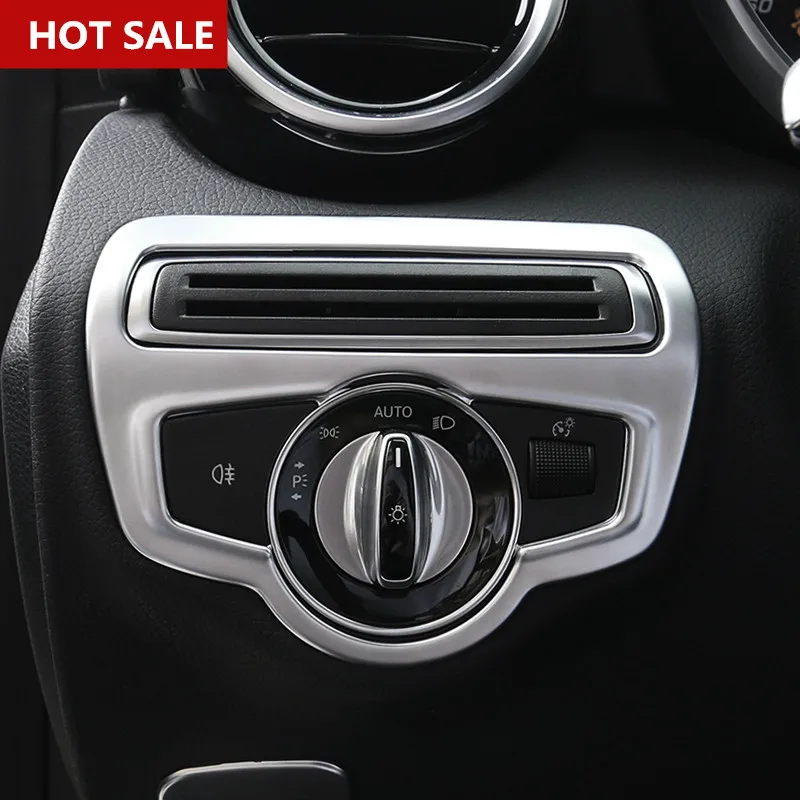 

ABS Inner Headlight Switch Button Cover For Mercedes Benz GLC X253 2015-2018