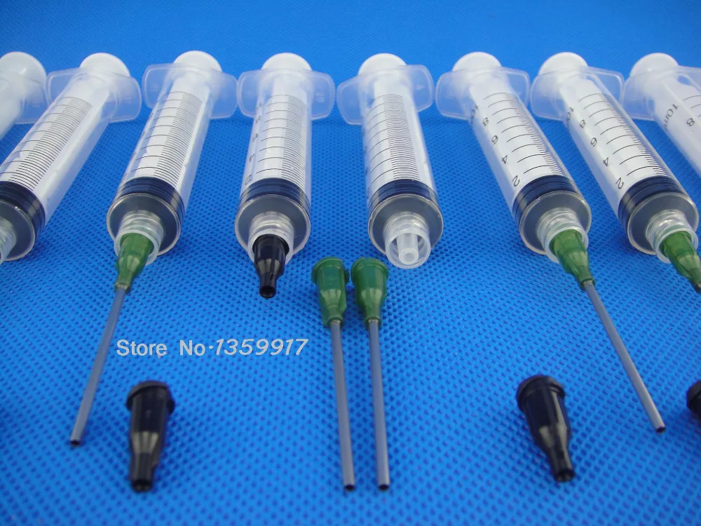 10cc/10ML syringe 14 gauge BLUE Blunt Dispensing Needle Glue Adhesive