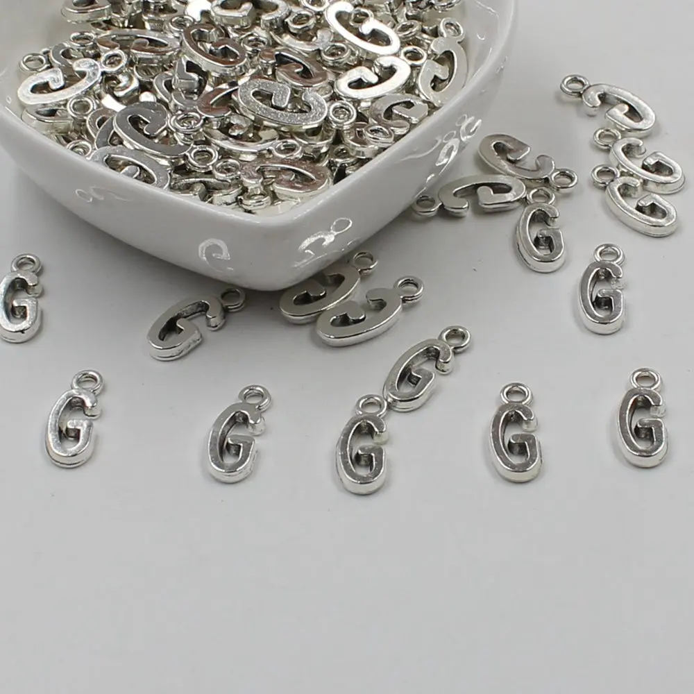 

20 pcs Double Side Alphabet(G)Letter Tag Charm Pendant Initials Jewelry Making