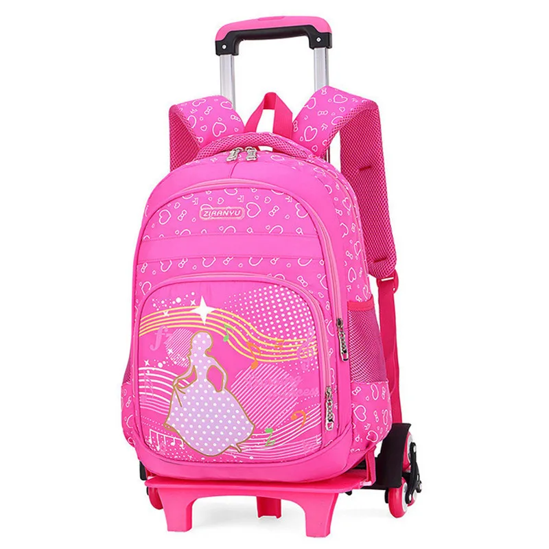 

Kid's Travel Rolling Luggage Bag School Trolley Backpack Girls Backpack On Wheels Girl's Trolley School Wheeled Backpacks Child
