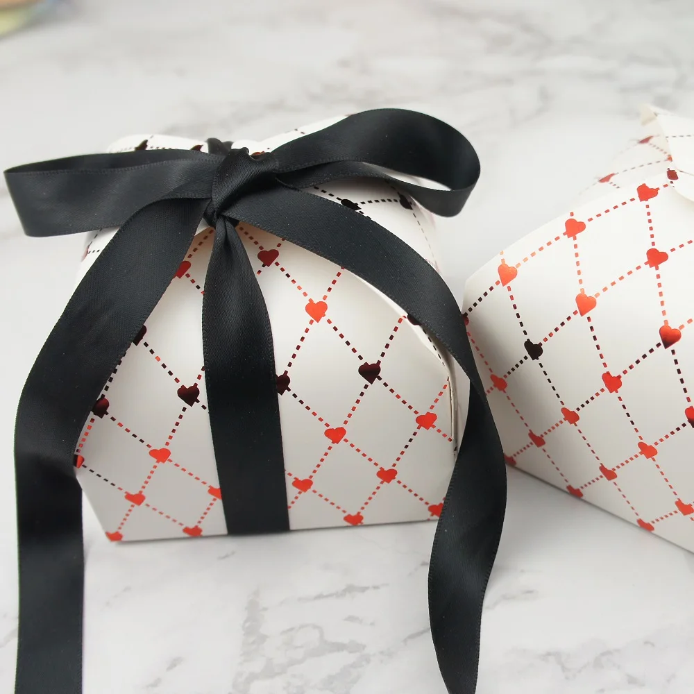 9*9*5cm 10pcs blink red heart Chocolate cookie Paper Box Storage Boxes Christmas Birthday Party Gifts Pack wedding favor box | Дом и сад