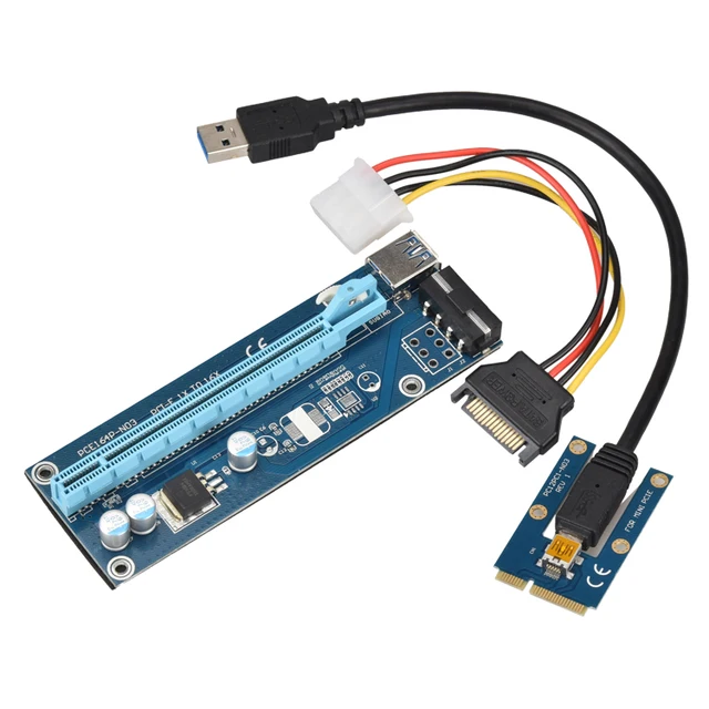 Best Price Mini PCIe to PCI-e 16X Riser SATA to IDE Molex Power USB 3.0 Cable 60cm for Laptop External Video Card EXP GDC Bitcoin Miner Best Price Mini PCIe to PCI-e 16X Riser SATA to IDE Molex Power USB 3.0 Cable 60cm for Laptop External Video Card EXP GDC Bitcoin Miner