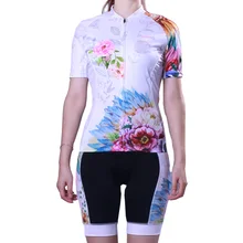 Цветочный узор короткий рукав Джерси Набор для женщин дышащая одежда для велоспорта Ropa Ciclismo Быстросохнущий велосипед/Велосипедный костюм для спорта
