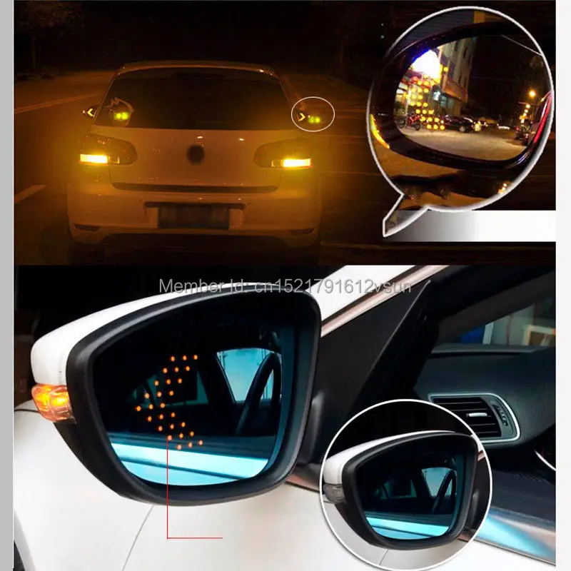 SmRKE, 2 шт., для Ford focus, зеркало заднего вида, синие очки, широкий угол, Светодиодные поворотники, светильник, Мощный нагрев