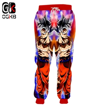 

OGKB 2018 Autumn Winter Fashion Harem Joggers Pants Hiphop Casual Sweat Pants Men's Funny Print Dragon Ball Z 3d Sweatpants
