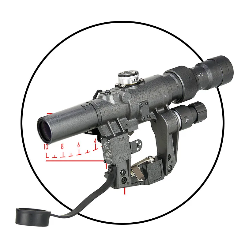 PPT тактический Красный с подсветкой сетка 9x24 SVD прицел Коллиматорный прицел Снайперский прицел тактический охотничий прицел gs1-0329