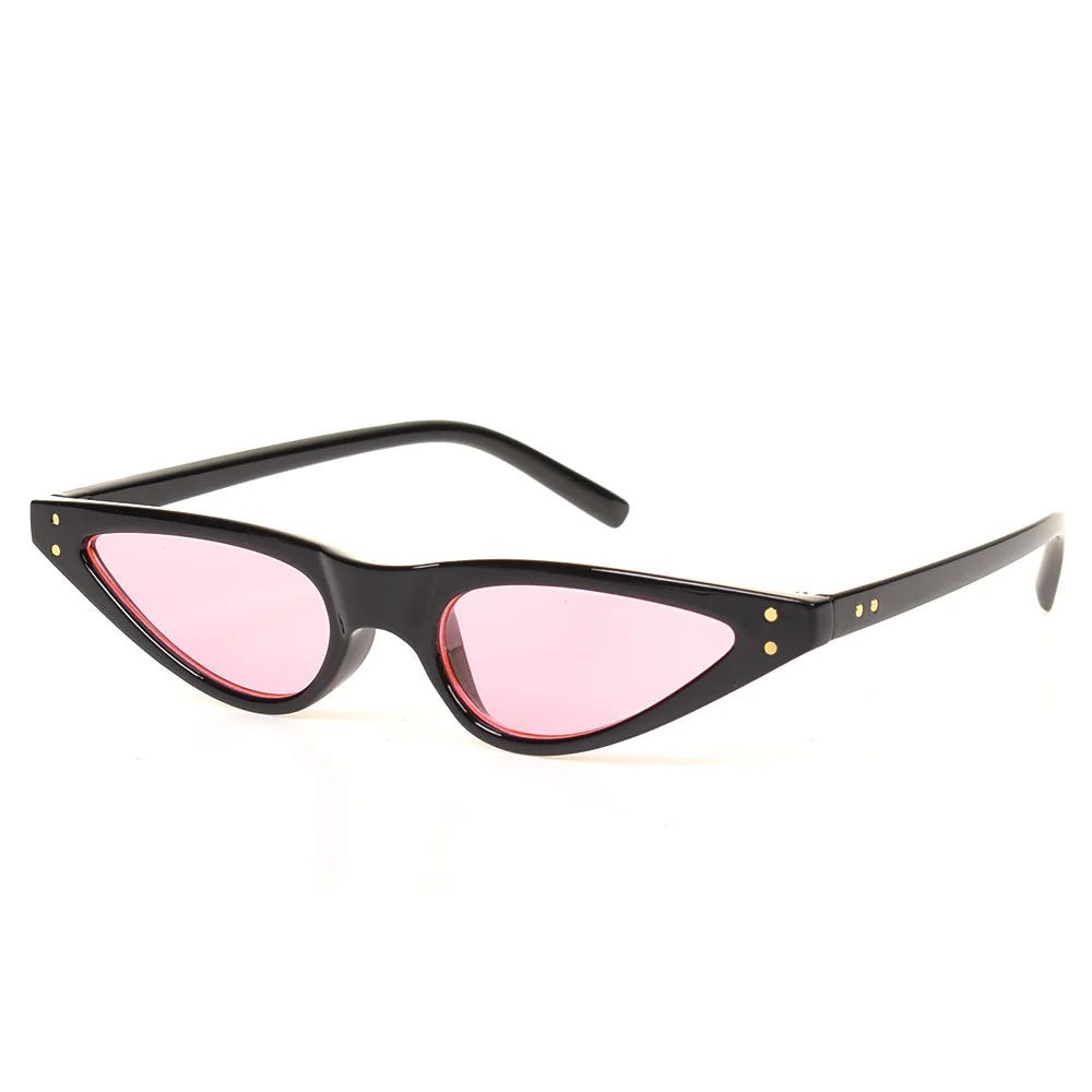 Кошачий глаз солнцезащитные очки женские маленькие треугольные очки винтажные стильные Cateye Солнцезащитные очки женские UV400 очки - Цвет: pink