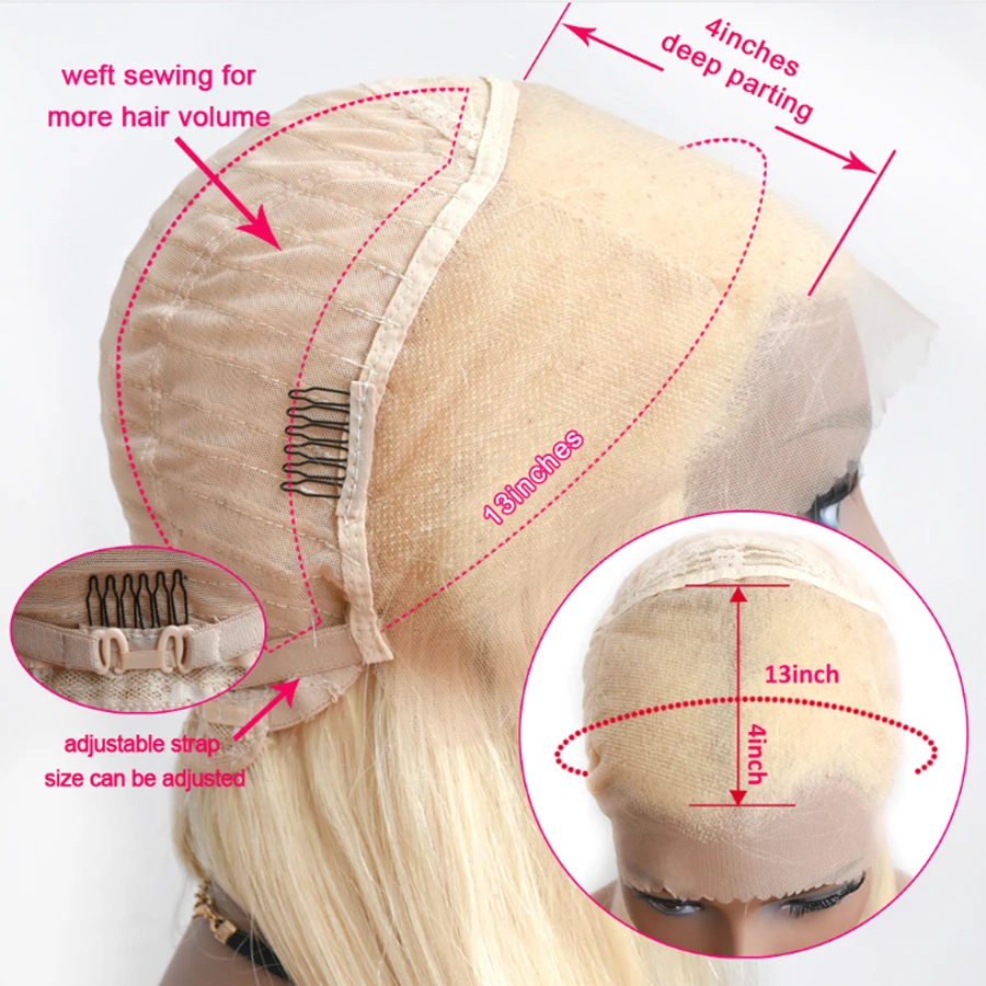 613 блондинка Синтетические волосы на кружеве человеческих волос парики 13*4 Синтетические волосы на кружеве парик с ребенком волнистые волосы, для придания объема бразильский парик из натуральных волос