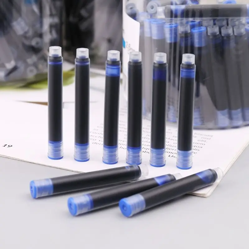 Recargas de Cartuchos de Caneta Caneta de Tinta 100 Pcs Jinhao Preto Universal Azul de Tinta Sac 2.6 Milímetros Escola Escritório Papelaria 2 tinta saco cartuchos 2.6mm recargas papelaria escritório escola
